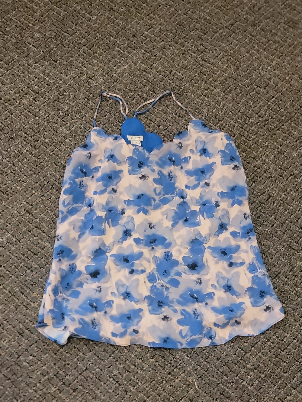 🍍3 For 35🍍J. Crew Blue and White Floral Spaghetti-Strap Cami